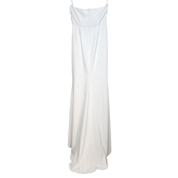 Lulus White Strapless Wedding Dress with Train NWT Size Small Flaws - Picture 3 of 11